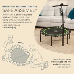 Jumptrack Indoor Rebounder Trampoline for Adults with Handle Bar & Jump Counter