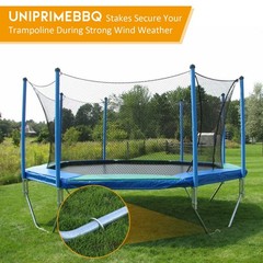Trampoline Stakes U Shaped Anchors Heavy Duty Metal – 12″ Long Trampolines Gr…