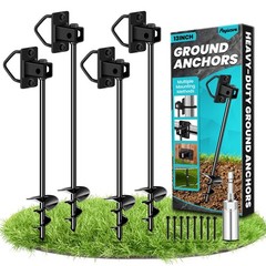 Ground Anchors Screw in Shed Earth Anchors Stakes, Mobile Home Anchor Swing S…