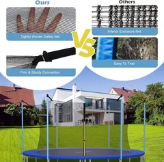 Trampoline Safety Net w/Adjustable Straps, 8 10 12 14 15 16Ft Weather-Resista…