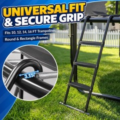 Gardenature Universal Safe Trampoline Ladder- -3 Steps Wide-Trampoline Accessori