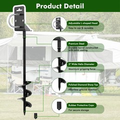 4 Pack 28″ Long Ground Anchor, Heavy Duty Earth Anchors Ground Anchors