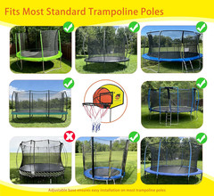 Trampoline Basketball Hoop with Adjustable Mount, Mini Ball & Pump Included