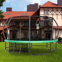 14ft Recreational Trampolines with Ladder ASTM Approval Adults Kids Trampoline