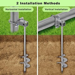 6pc Silver Multi Purpose Screw in Trampoline Safety Ground Anchors Kit