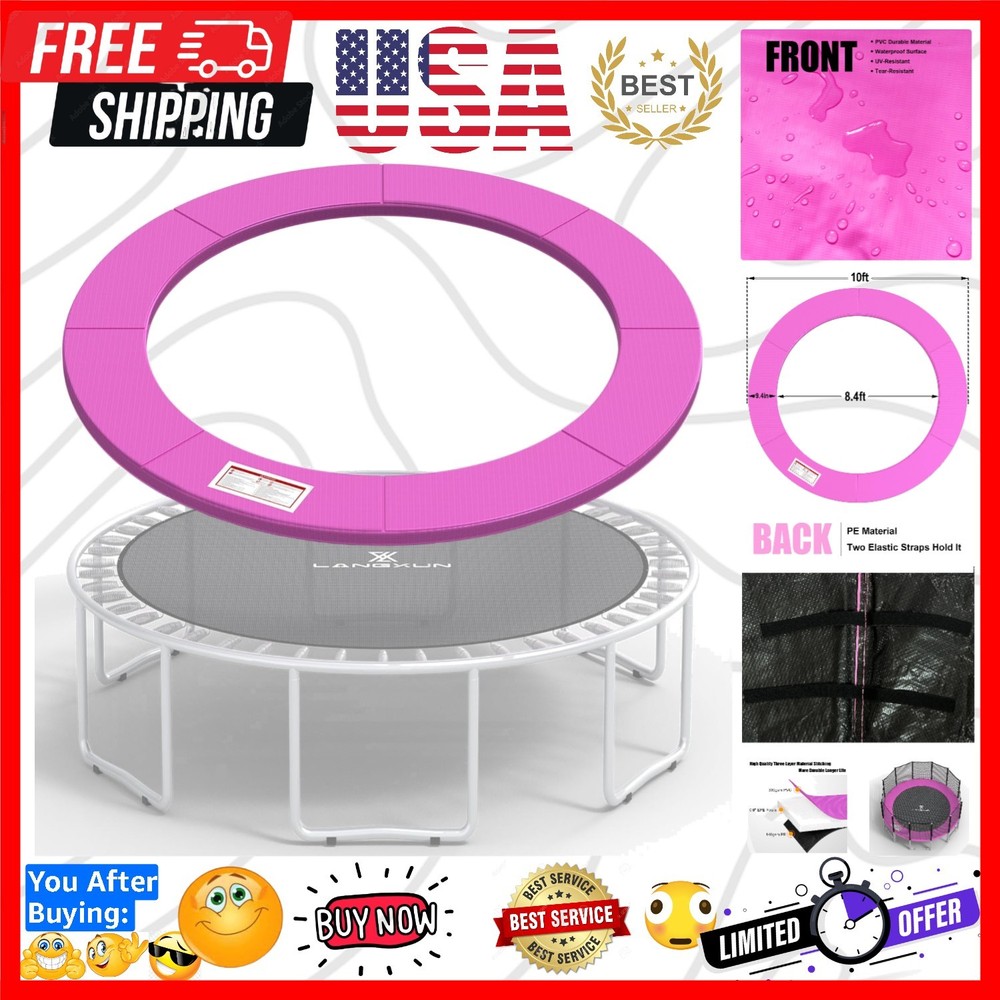 Universal Trampoline Repalcement Safety Pad, 8ft 10ft 12ft 14ft 15ft 16ft Wat…
