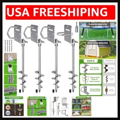 4 Pack 30″ Ground Anchors Screw in Mobile Home Anchors Kits 2.8″ Wide Tapered