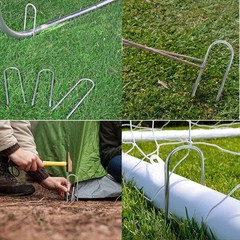 Heavy-Duty U-Type Wind Stakes 12″ Ground Anchors for Soccer, Tents, Garden