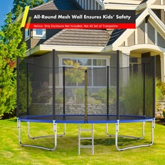 14FT/12FTTrampoline Safety Net Replacement Protection Enclosure Net w/Zipper