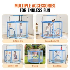 Uimoso 55″ Trampoline for Kids Mini Toddler Trampoline with Net Indoor Outdoor