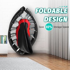 40″ Folding Mini Trampoline Fitness Indoor Exercise Rebounder with Handle Red