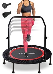 40″ Folding Mini Fitness Indoor Exercise Workout Rebounder Trampoline with Ha…