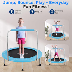 36/40″ Foldable Mini Trampoline – Compact Fitness Trampoline for Kids Adults, Ex