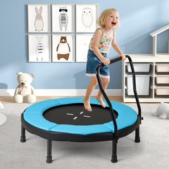 40″ Trampoline for Kids Indoor/Outdoor Fitness Trampoline w/ Foam Handlebar