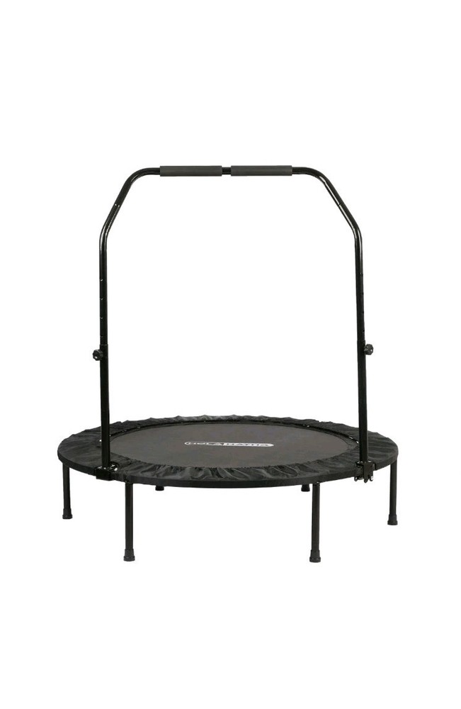 HolaHatha 48 Inch Foldable Mini Fitness Trampoline with Adjustable Handle, Black