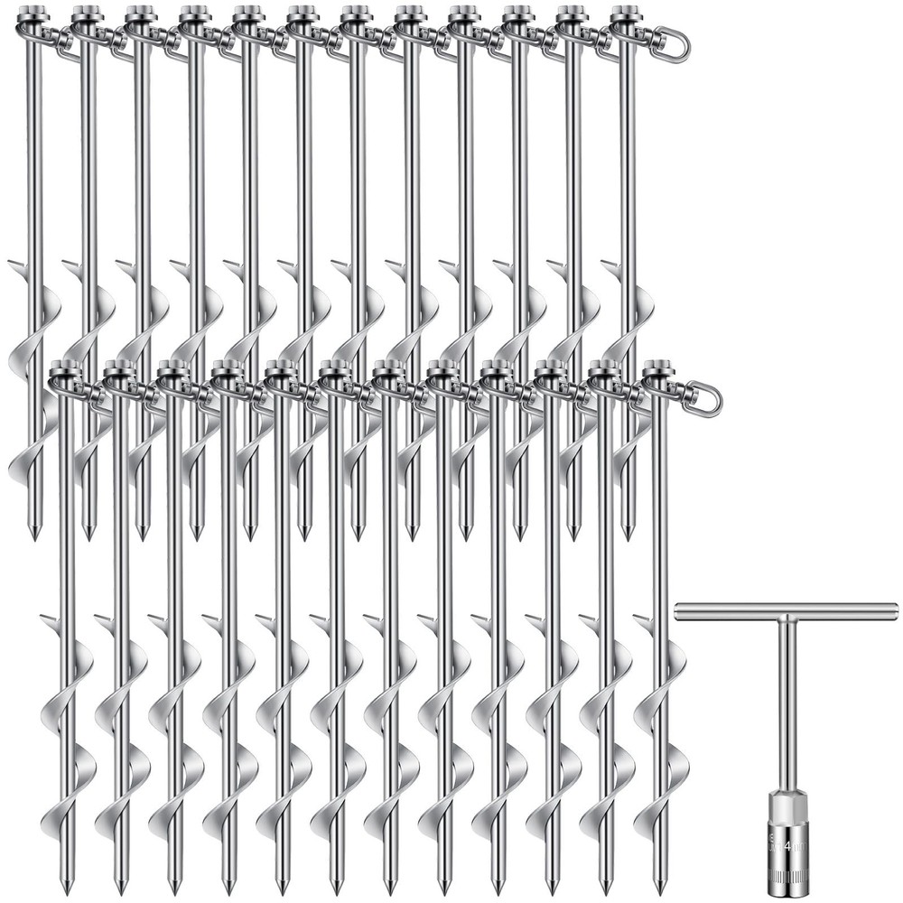 Giant Skeleton Accessories Ground Anchors Screw in, 12 Inch High Wind Heavy D…