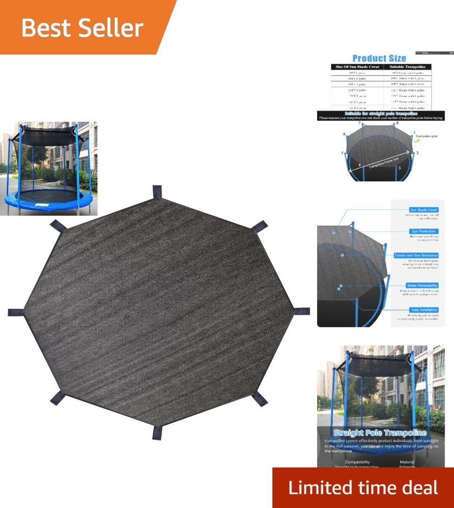 Easy Install Trampoline Shade Cover – Sun Protection for Backyard Fun, 8FT-16FT