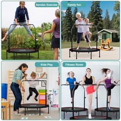 Kids Adult Mini Trampoline 40/48 Inch Adjustable Handle