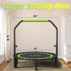 ZCMHAXJ Foldable Mini Trampoline, 40″/48″ Rebounder Trampoline for Adults & K…
