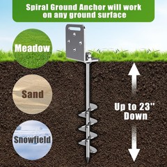 Tent Pegs Ground Anchor Ground Anchor, 67cm Heavy Duty Trampoline Screw Pegs Earth…