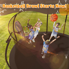 Trampoline Basketball Hoop Set – Easy Install with Mini Balls & Pump