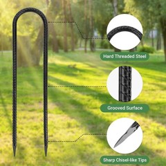 Heavy-Duty U-Shaped Trampoline Stakes – 8 Pack Anchor Kit for Outdoor Use