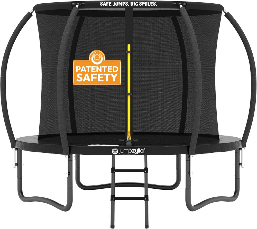 JUMPZYLLA Trampoline Outdoor 8FT 10FT 12FT 14FT 15FT 16FT with Enclosure, Non-Sl