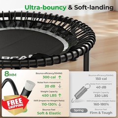 BCAN 48IN 48IN-SILVER Mini Rebounder Trampoline