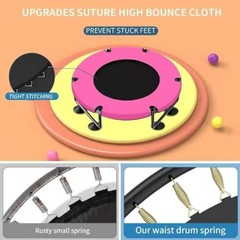 Trampoline for Kids, Upgrade Full Anti-Rust 440lbs Indoor Outdoor 60 A2-pink