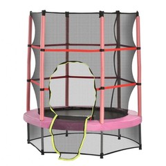 Kids Exercise Trampoline with Safety Enclosure, 55″ Pink/Black, 99 lbs Capacity