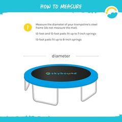 SkyBound 14 Foot Blue Two-Piece Install Trampoline Pad Easy – Up to 7″ springs