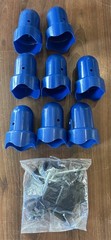 8 Trampoline Enclosure Pole Caps 1.5″ Blue Safety Net Replacement Kit