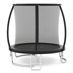 8FT Round Trampoline with Safety Enclosure Net 880LBS Capacity Kids Adults Black
