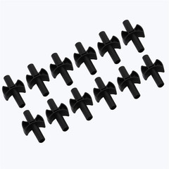 Trampoline Enclosure Pole Spacers and Screws Set, 12 Pieces, Black