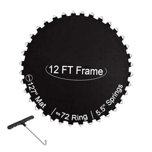 12FT 14FT 15FT Trampoline Mat 12FT|127″ Wide|72 V-Rings | Fits 5.5″ Springs