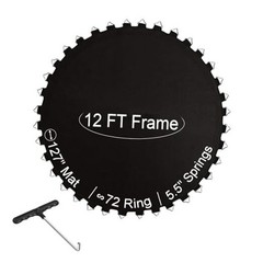 12FT 14FT 15FT Trampoline Mat 12FT|127″ Wide|72 V-Rings | Fits 5.5″ Springs