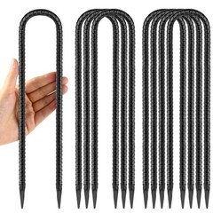12 Inches Trampoline Wind Stakes, Heavy Duty U Stakes for Ground, 8-Pack Tram…