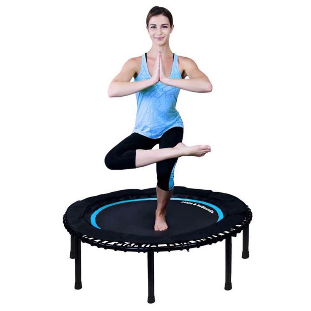 LEAPS & REBOUNDS 40″ Mini Fitness Trampoline Gym Equipment, Blue (For Parts)