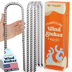 Ground Stakes Ultra Strong Trampoline Anchors U Shaped 4 Pack Silver Steel