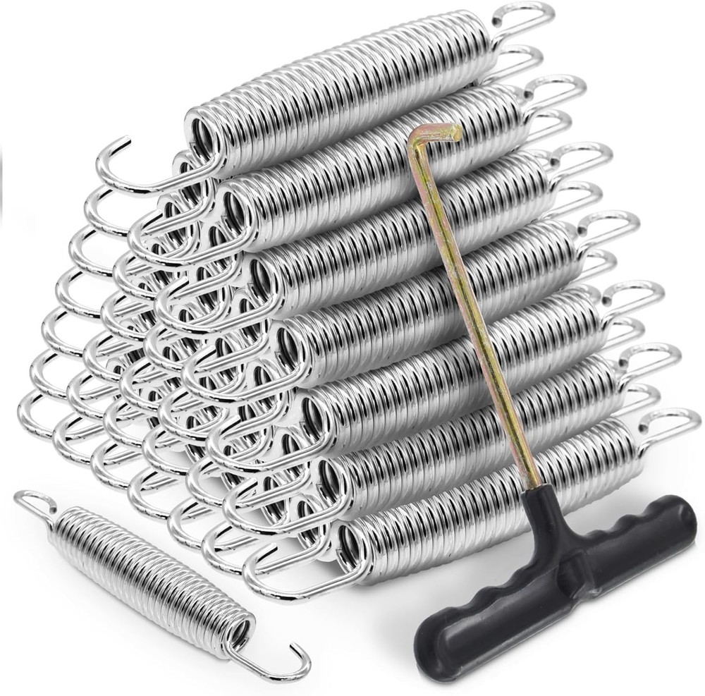 72 Pieces Trampoline Springs Replacement with T-Hook Heavy Duty Stainless Steel