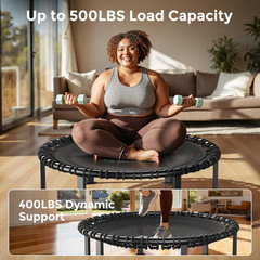 BCAN 40″ Soft Land Pro Fitness Rebounder Trampoline, 500 Lb Capacity, Adjustable