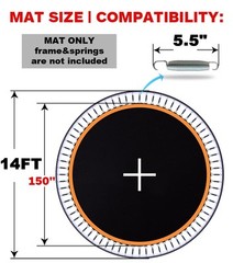 14FT Trampoline Mat with 72 V-Rings for 5.5in Springs 150in Diameter