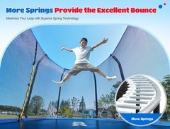 ORCC Oval Outdoor Trampoline with Safety Net Gymnastics Trampoline for Kids