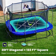 Zupapa 14X14FT Trampoline: 2000LBS, safe, fun