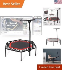 Adjustable Indoor Trampoline for Fun, Joint-Friendly Home Workouts – Red