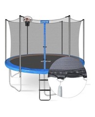 Trampoline Replacement Safety Enclosure Net 15 ft, 6 Straight Poles Round Frame
