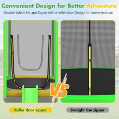 7ft Trampoline with Slide and Ladder Indoor Outdoor Safety Trampolines for Kids