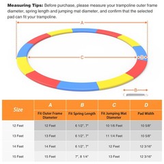 Xcceries 15FT Universal Replacement Trampoline Safety Pad PVC EPE Foam