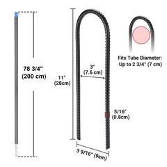 Yescom 6 Pcs Trampoline Enclosure Pole w/ Caps & 8 Pcs 11″ U Shape Ground Anchor