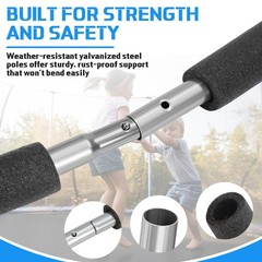 12Pcs Curved Trampoline Poles Replacement Kit for 8 – 16Ft Enclosure Frames